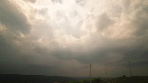Time lapse windmills with clouds  Stock Footage 233775797