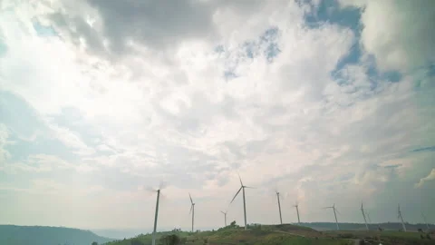 Time lapse windmills with clouds  Stock Footage 233775923
