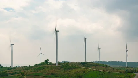Time lapse windmills with clouds  Stock Footage 233785852
