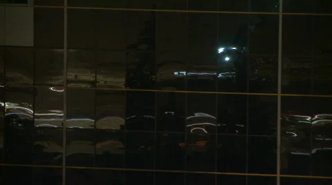 Time-lapse windows Car Reflections traffic Video stock 685139
