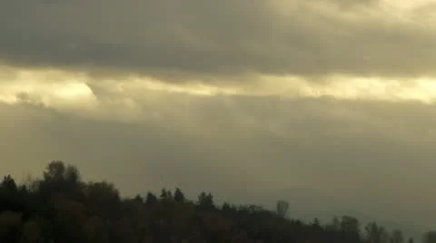 Time lapse of winter clouds and rain in Seattle Stock Footage 12719404