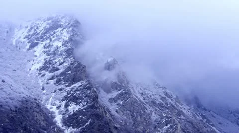 Time Lapse Winter Mountain cliffs and Clouds Video stock 22070127
