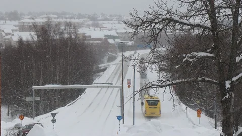 Time lapse of winter road Stock Footage 87248372