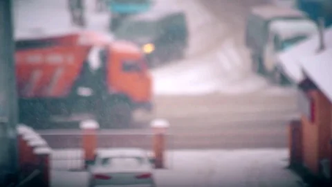 Time lapse of a wintry urban landscape Stock Footage 74753059