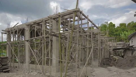 Time lapse work on building a school building Stock Footage 224929442