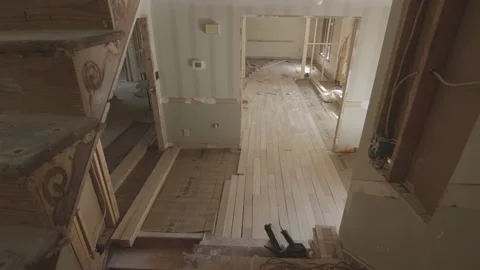 Time lapse of workers installing flooring Stock Footage 146194276