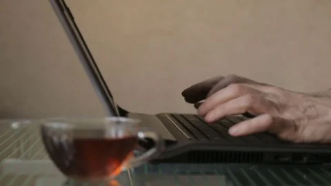 Time lapse, working on laptop computer close up Stock Footage 84705636