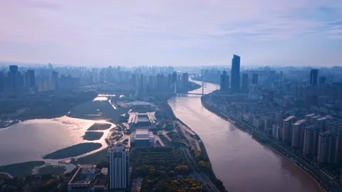 Time Lapse Of The Wuhan City Stock Footage 166714712