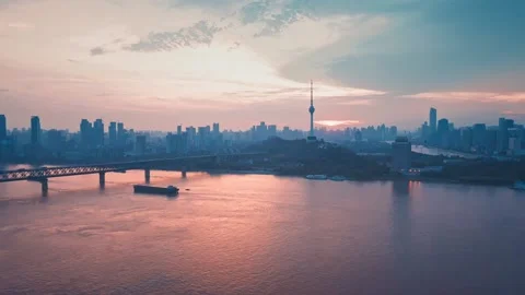 Time Lapse Of The Wuhan City Stock Footage 166714774