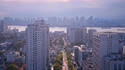 Time Lapse Of The Wuhan City 動画素材 166715816