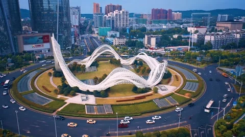 Time Lapse Of The Wuhan City Stock Footage 166716129