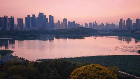 Time Lapse Of The Wuhan City Stock Footage 166716390