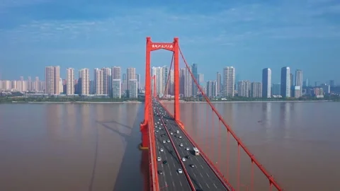 Time Lapse Of The Wuhan City 스톡 동영상 166716564