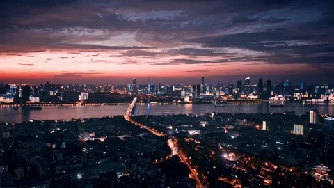 Time Lapse Of The Wuhan City Stock Footage 166722211