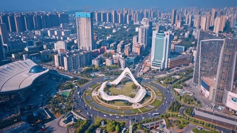 Time Lapse Of The Wuhan City Video stock 166723644