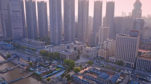 Time Lapse Of The Wuhan City Video stock 166724422