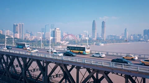Time Lapse Of The Wuhan City Video stock 166726911