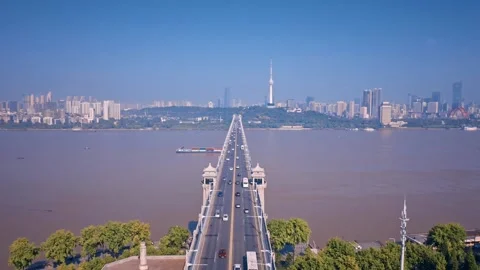 Time Lapse Of The Wuhan City Stock Footage 166726981
