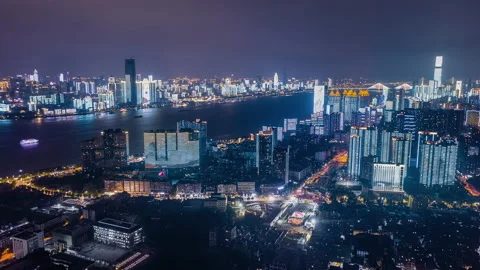 Time Lapse Of The Wuhan City Stock Footage 170666243