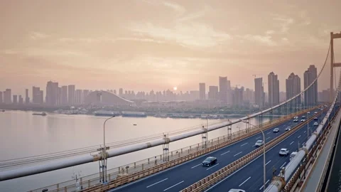Time Lapse Of The Wuhan City Video stock 201285443