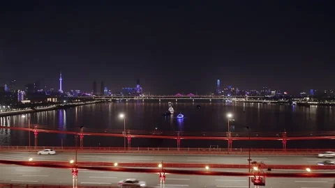 Time Lapse Of The Wuhan City Video stock 201292357