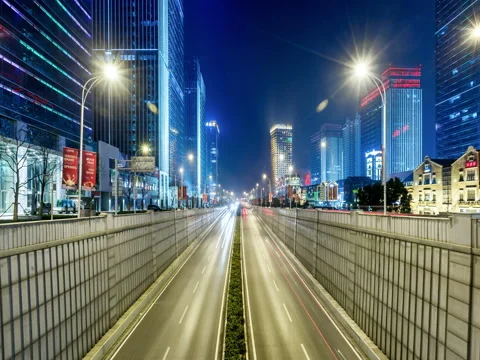 Time Lapse of WUHAN at night,China Video stock 74201044