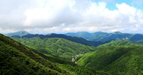 Time lapse of Yangtian lake wind farm Stock Footage 295598628