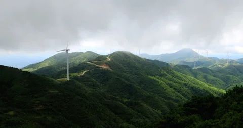 Time lapse of Yangtian lake wind farm Видео 295599716