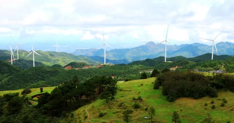 Time lapse of Yangtian lake wind farm Stock Footage 295600917