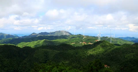 Time lapse of Yangtian lake wind farm Видео 295601323