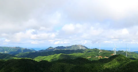 Time lapse of Yangtian lake wind farm Stock Footage 295601408
