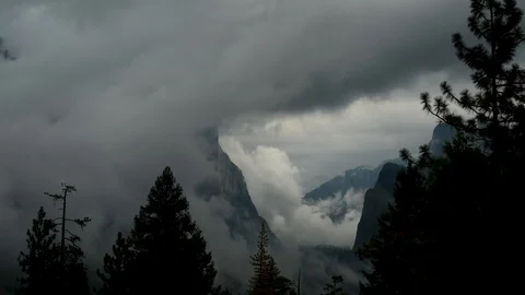 Time Lapse - Yosemite Valley Clouds Stock Footage 107295023
