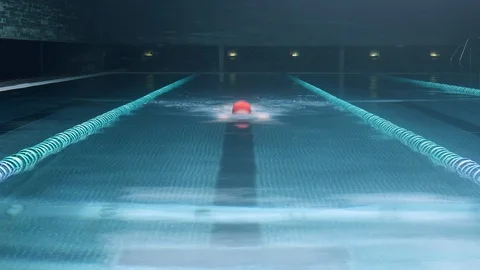 Time lapse of young athletic man (25-30) swimming lanes in pool Stock Footage 109184234