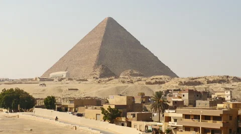 Time Lapse Zoom of Great Pyramids &amp; Sphinx Daytime at Giza - Egypt Stock Footage 63211122