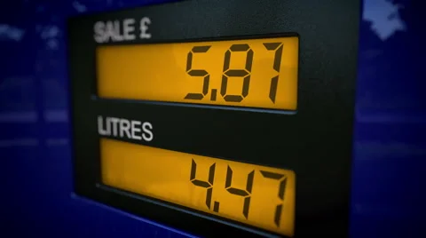 Time lapse zoom in on petrol pump display Stock Footage 45924949