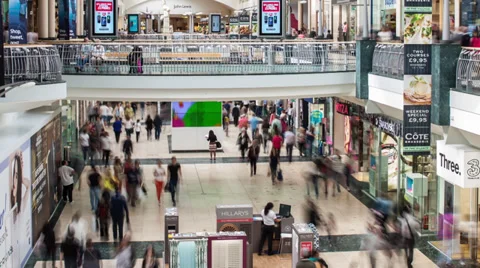 Time lapse zooming out of the largest shopping mall in Europe Stock Footage 34233468
