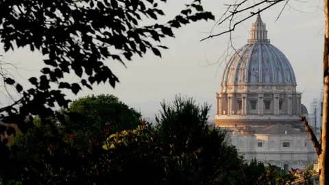  Time Lapse ZoomOut Saint Peter Dome at dusk Stock Footage 91167035