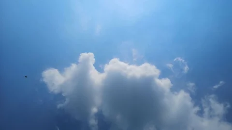 Time lapse,Bottom view of sky beautiful cloud scape white fluffy clouds over  Stock Footage 96073582