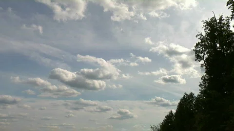 Time Lapsed Clouds with Trees Stock Footage 302912