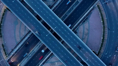 Time lapse,Hyper lapse , Of traffic on city streets in Thailand Stock Footage 98390026