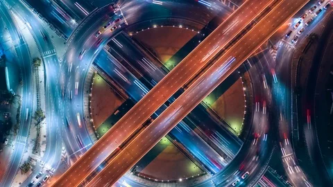 Time lapse,Hyper lapse , Of traffic on city streets in Thailand. Stock Footage 98412644
