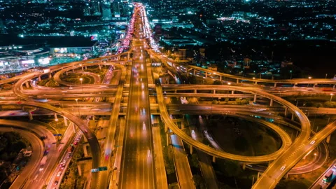 Time lapse,Hyperlapse ,Of traffic on city streets at night. Stock Footage 154594793