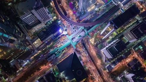 Time lapse,Hyperlapse ,Of traffic on city streets at night. Stock Footage 155204961
