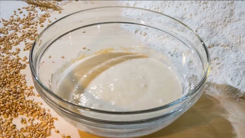 Time lapse.Opara suitable for bread making Stock Footage 76409241