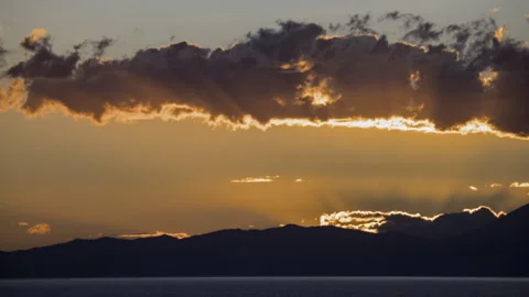 Time lapses a breathtaking sunset over Aegean sea in Greece Stock Footage 293235144