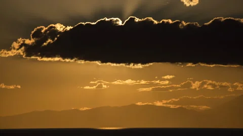 Time lapses a breathtaking sunset over Aegean sea in Greece Stockbeeldmateriaal 293235496