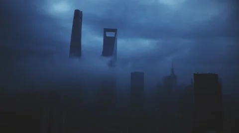 Time lapse:Shanghai in a stomy day Stock Footage 50062454