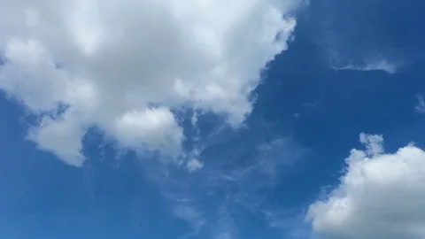 Time lapse,sky beautiful cloud scape white fluffy clouds over blue sky. Stock Footage 98749629