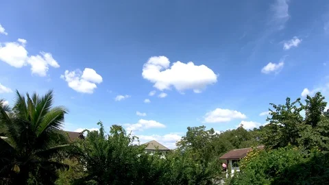 Time lapse,sky beautiful cloud scape white fluffy clouds over blue sky. Stock Footage 98917701