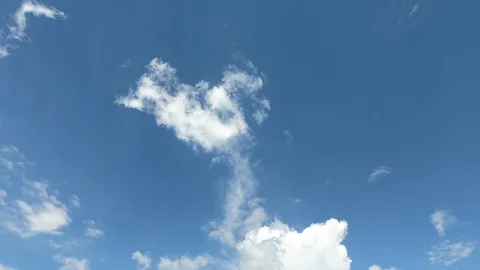 Time lapse,sky beautiful cloud scape white fluffy clouds over blue sky. Stock Footage 100872301